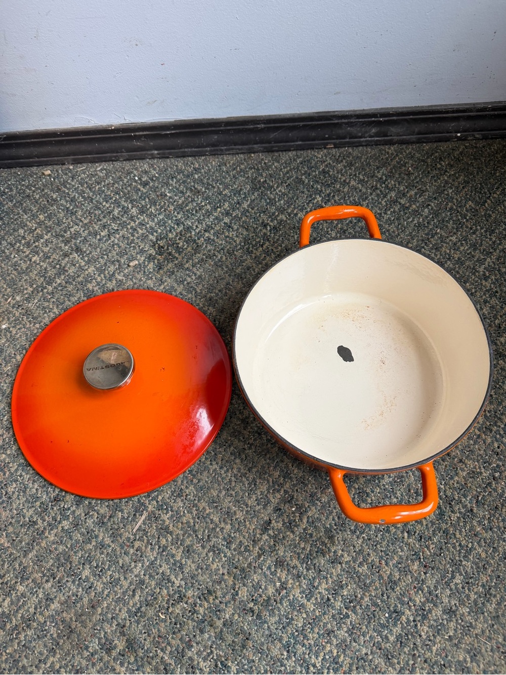 Lagostina Orange Enameled Cast Cooking Pot